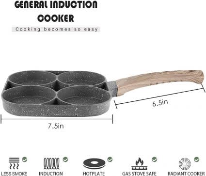 Non-Stick Frying Pan with 4 Hole Pancake Pan Fried Egg Burger Pan_2