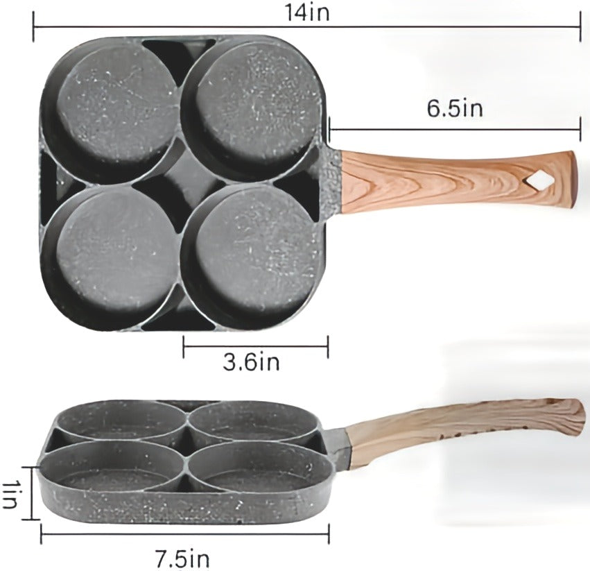 Non-Stick Frying Pan with 4 Hole Pancake Pan Fried Egg Burger Pan