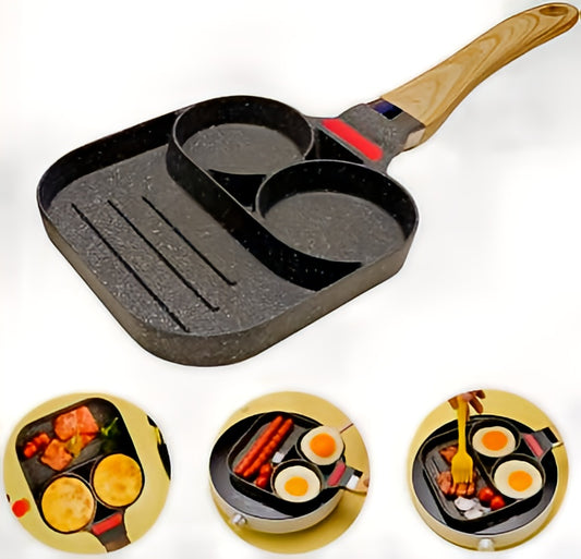 Pan with 2 Hole, Non-Stick Fried Egg Burger Pan