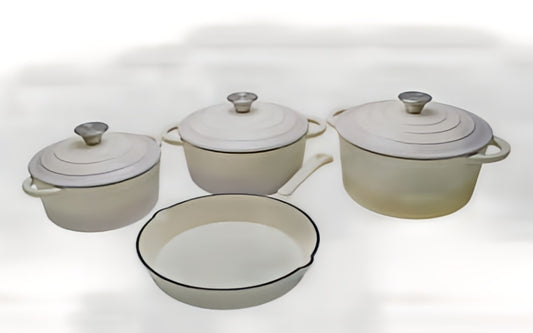 Cast Iron Pot set - Cream