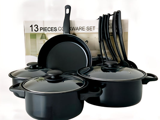 13 Piece Medium Sized Aluminium Cookware Set