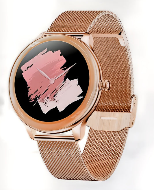 V33 Lady Smartwatch 1.09 inch Smart Watch - Gold Steel