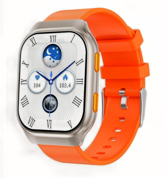 FW16E Smart Watch AMOLED Multi-function mode - Orange Rubber Strap