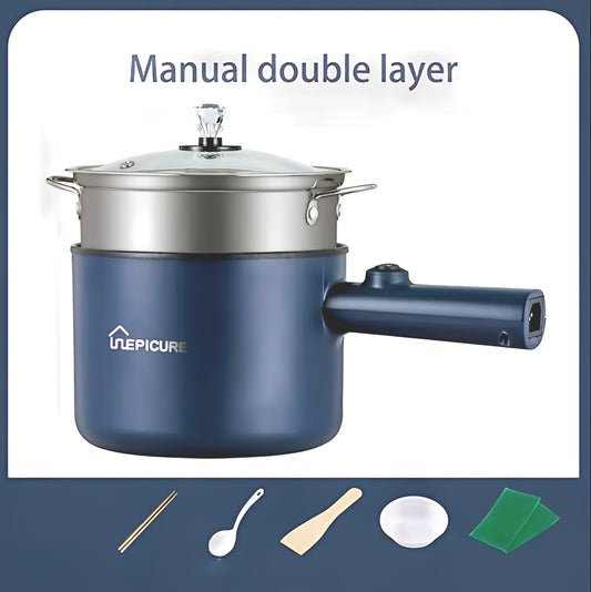 Multi Function Non-Stick  Electric Hot Pot 1.8L Large Capacity - Blue Double Manual