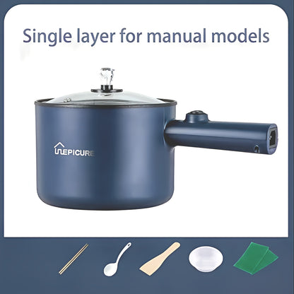 Multi Function Non-Stick  Electric Hot Pot 1.8L Large Capacity - Blue Single Manual