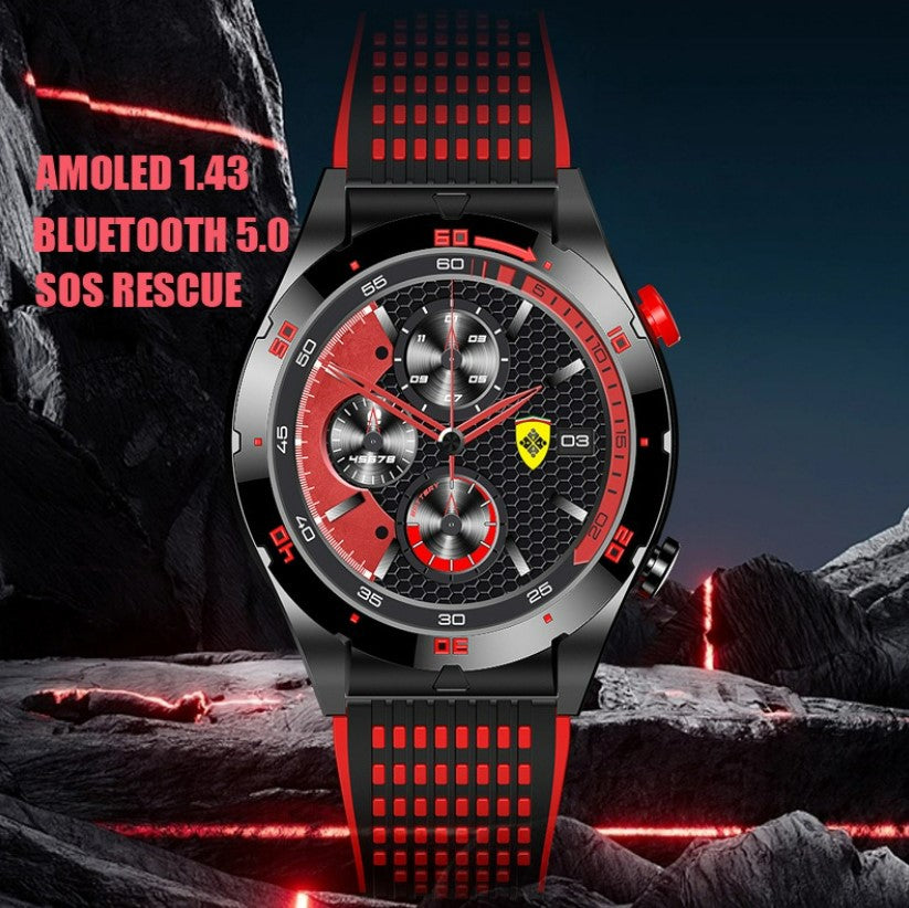 EX102 Men Smart Watch double starry sky sports strap - Red_1