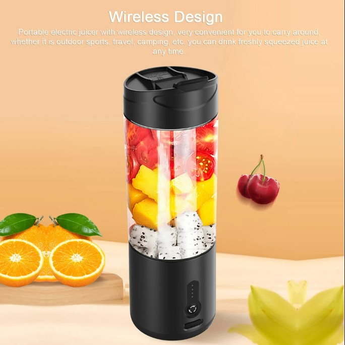 Portable Blender Cup USB Electric Fruit Juicer Rechargeable for Outdoor Sports Travel Camping - White_5